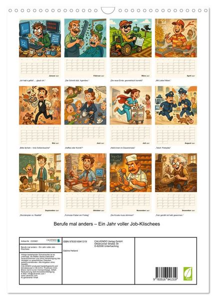 Produktbild: Berufe mal anders &ndash; Ein Jahr voller Job-Klischees (Wandkalender 2027 DIN A3 hoch), CALVENDO Monatskalender