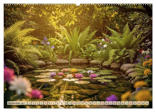 Produktbild: Oase im Garten (Wandkalender 2027 DIN A2 quer), CALVENDO Monatskalender