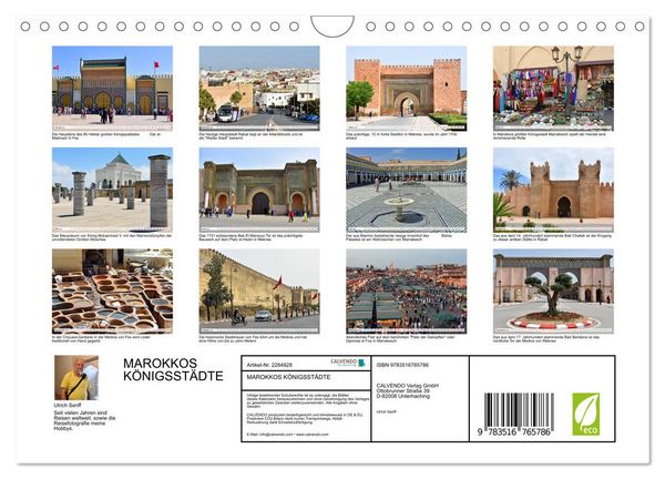 Produktbild: MAROKKOS K&Ouml;NIGSST&Auml;DTE (Wandkalender 2027 DIN A4 quer), CALVENDO Monatskalender