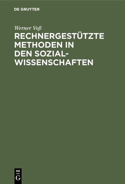 Produktbild: Rechnergest&uuml;tzte Methoden in den Sozialwissenschaften