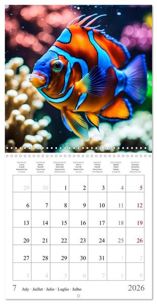 Produktbild: Colourful AI aquariums (Wall Calendar 2026 12 &times; 12 Inch) CALVENDO 12 Month Wall Calendar