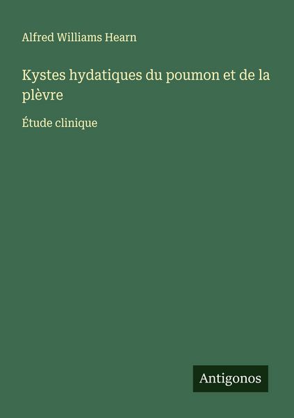 Produktbild: Kystes hydatiques du poumon et de la pl&egrave;vre