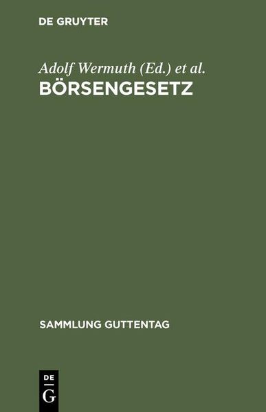 Produktbild: B&ouml;rsengesetz
