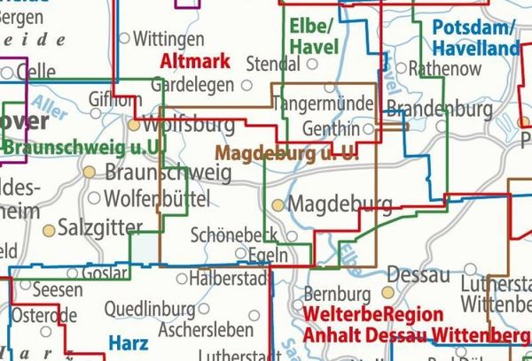 Produktbild: ADFC-Regionalkarte Magdeburg & Umgebung, 1:75.000, mit Tagestourenvorschlägen, reiß- und wetterfest, E-Bike-geeignet, GPS-Tracks-Download