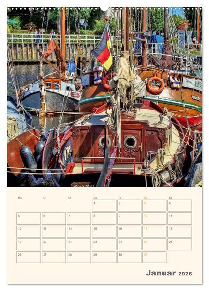 Produktbild: Ostfriesland - Carolinensiel, der Museumshafen (hochwertiger Premium Wandkalender 2026 DIN A2 hoch), Kunstdruck in Hochglanz