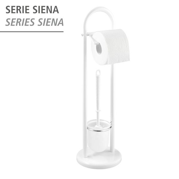 Produktbild: Stand WC-Garnitur Mod. Siena Wei&szlig;, aus Stahl