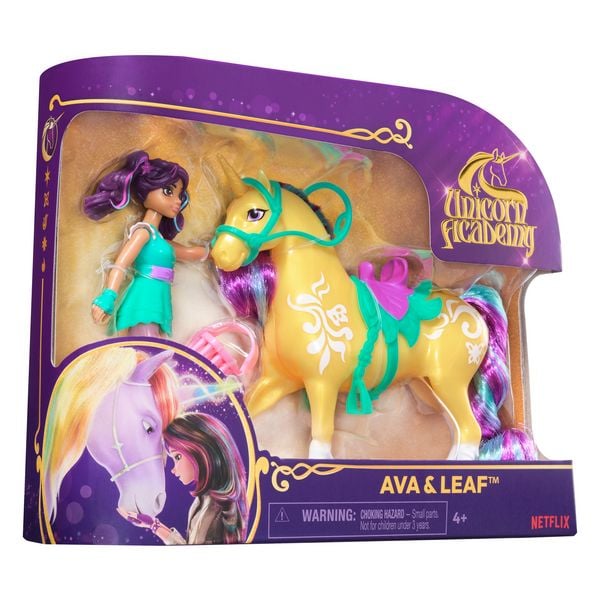 Produktbild: Unicorn Academy Ava und Einhorn Leaf Set - ca. 12 cm