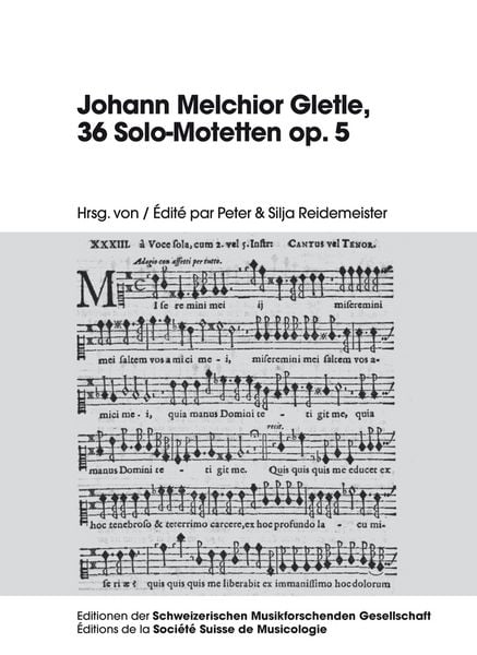 Produktbild: Johann Melchior Gletle, 36 Solo-Motetten op. 5