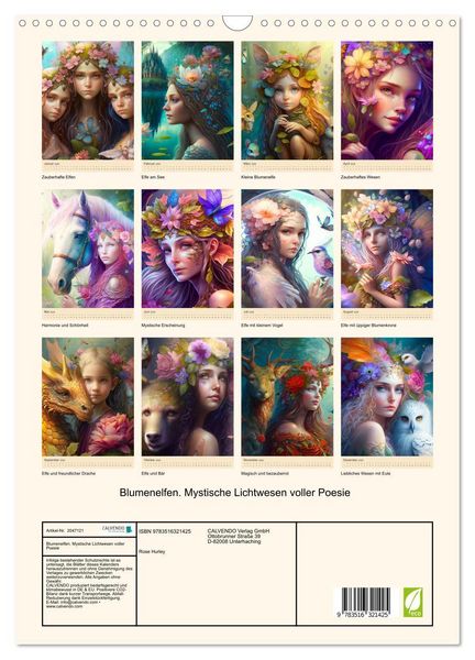 Produktbild: Blumenelfen. Mystische Lichtwesen voller Poesie (Wandkalender 2026 DIN A3 hoch), CALVENDO Monatskalender