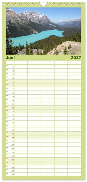 Produktbild: Familienplaner 2027 - Kanada mit 5 Spalten (Wandkalender, 21 x 45 cm) CALVENDO