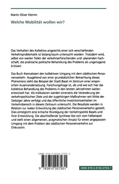 Produktbild: Welche Mobilit&auml;t wollen wir?