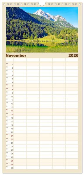 Produktbild: Familienplaner 2026 - Rund um Mittenwald mit 5 Spalten (Wandkalender, 21 x 45 cm) CALVENDO