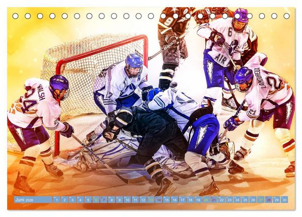 Produktbild: Eishockey - Fight (Tischkalender 2026 DIN A5 quer), CALVENDO Monatskalender