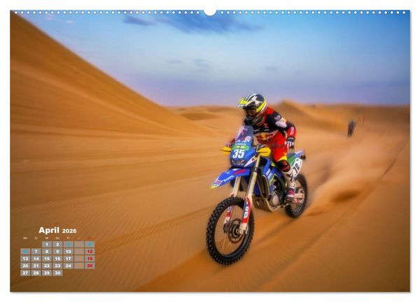 Produktbild: W&uuml;stenrallye Dakar Motorrad (Wandkalender 2026 DIN A2 quer), CALVENDO Monatskalender