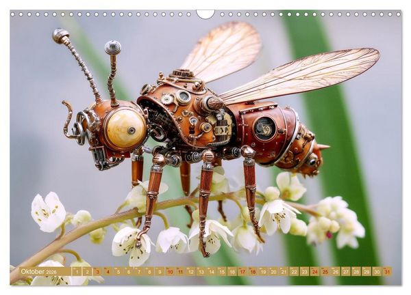 Produktbild: Insecta Mechanica. Fantastische Fl&uuml;gelwesen zwischen Technik und Natur (Wandkalender 2026 DIN A3 quer), CALVENDO Monatskalender