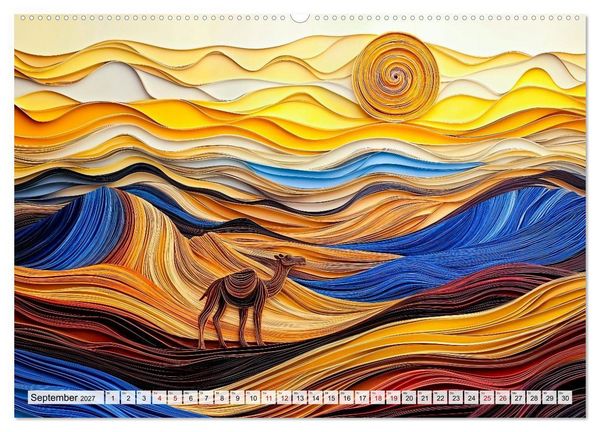 Produktbild: Quilling Landschaften - Papierkunst zwischen Himmel und Erde (Wandkalender 2027 DIN A2 quer), CALVENDO Monatskalender