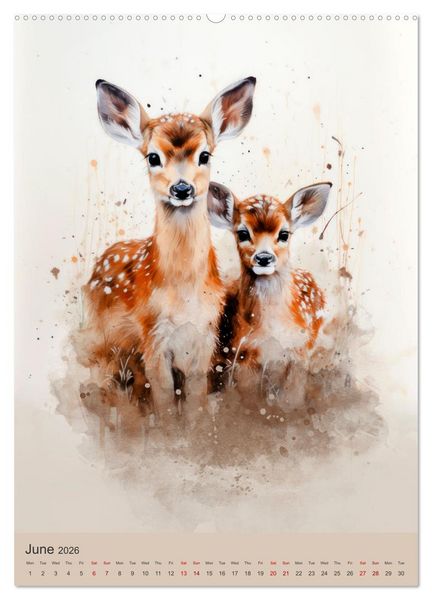 Produktbild: Cute animal families (High Quality Premium Wall Calendar 2026 DIN A2 portrait),CALVENDO 12 Month Wall Calendar