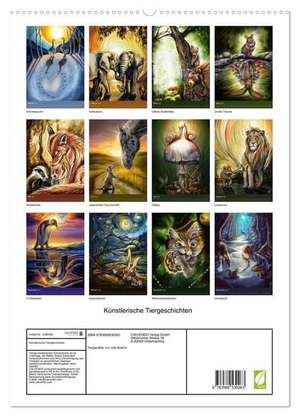 Produktbild: K&uuml;nstlerische Tiergeschichten (hochwertiger Premium Wandkalender 2027 DIN A2 hoch), Kunstdruck in Hochglanz