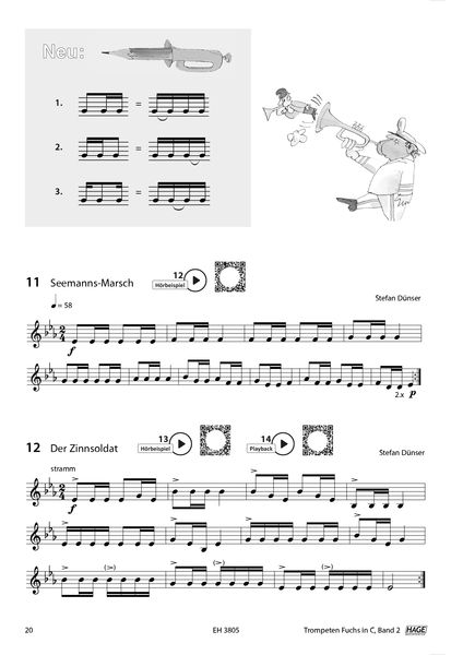 Produktbild: Trompeten Fuchs f&uuml;r Posaunenchor, Band 2 mit QR-Codes