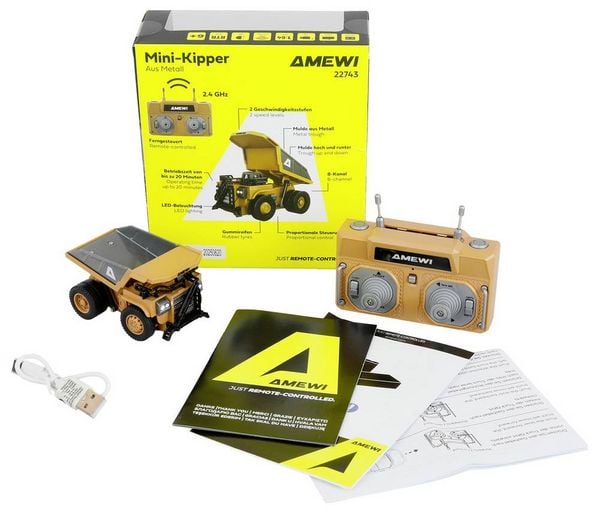 Produktbild: AMEWI Mini-Kipper aus Metall RC-Modell proportional 8-Kanal 1:64 RTR