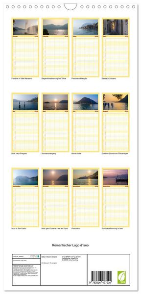 Produktbild: Familienplaner 2026 - Romantischer Lago d'Iseo mit 5 Spalten (Wandkalender, 21 x 45 cm) CALVENDO