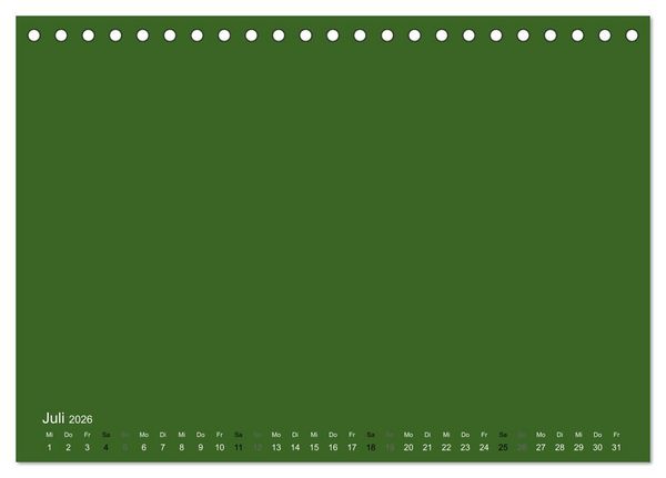 Produktbild: Bastelkalender - dunkel Gr&uuml;n (Tischkalender 2026 DIN A5 quer), CALVENDO Monatskalender
