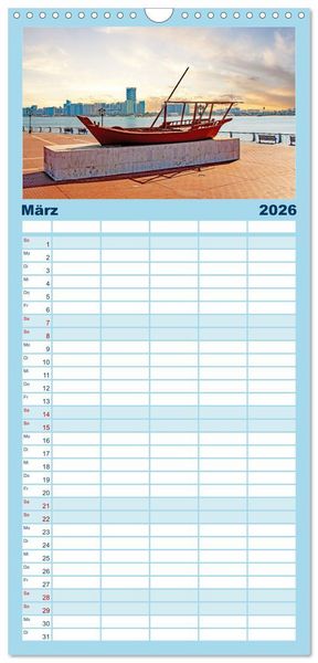 Produktbild: Familienplaner 2026 - Abu Dhabi - Bezaubernde Metropole mit 5 Spalten (Wandkalender, 21 x 45 cm) CALVENDO