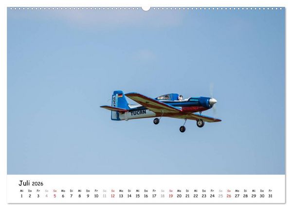 Produktbild: Tollk&uuml;hne Helden der Fliegerei - Modellflugzeuge in Aktion (hochwertiger Premium Wandkalender 2026 DIN A2 quer), Kunstdruck in Hochglanz
