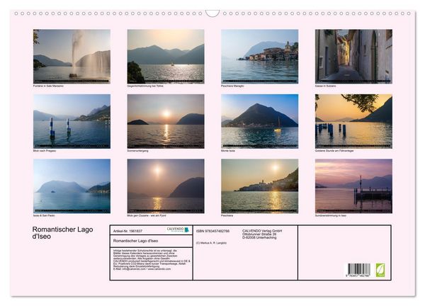 Produktbild: Romantischer Lago d'Iseo (Wandkalender 2026 DIN A2 quer), CALVENDO Monatskalender