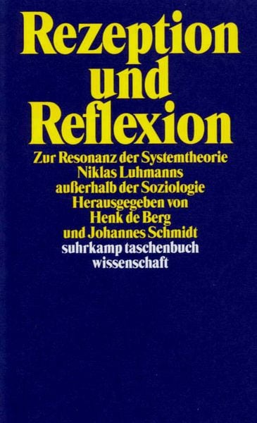 Rezeption und Reflexion, Taschenbuch von Henk de Berg,Johannes F. K. Schmidt, Suhrkamp, 978-3-518-29101-6