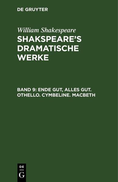 Produktbild: Ende gut, Alles gut. Othello. Cymbeline. Macbeth