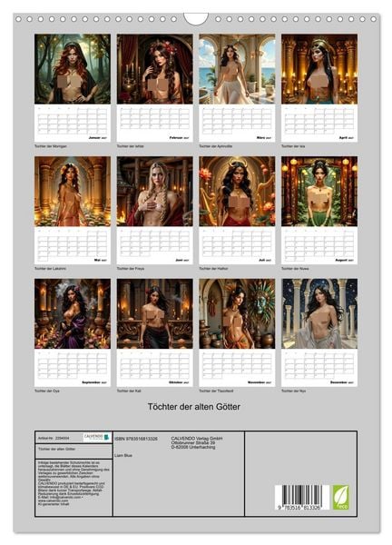 Produktbild: T&ouml;chter der alten G&ouml;tter (Wandkalender 2027 DIN A3 hoch), CALVENDO Monatskalender