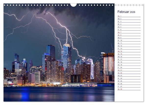 Produktbild: Faszination Blitze beeindruckende Fotos (Wandkalender 2026 DIN A3 quer), CALVENDO Monatskalender