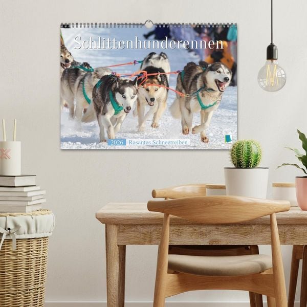 Produktbild: Schlittenhunderennen: Rasantes Schneetreiben (Wandkalender 2026 DIN A3 quer), CALVENDO Monatskalender