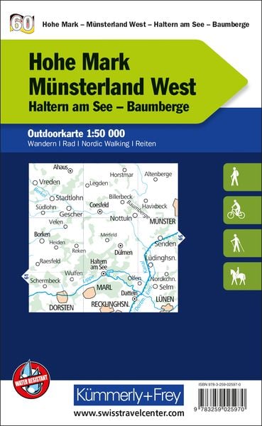 Produktbild: Hohe Mark - M&uuml;nsterland West Haltern am See, Baumberge, Nr. 60 Outdoorkarte Deutschland 1:50 000