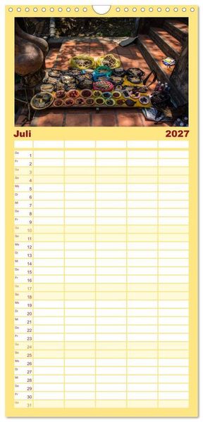 Produktbild: Familienplaner 2027 - Magisches Kambodscha mit 5 Spalten (Wandkalender, 21 x 45 cm) CALVENDO