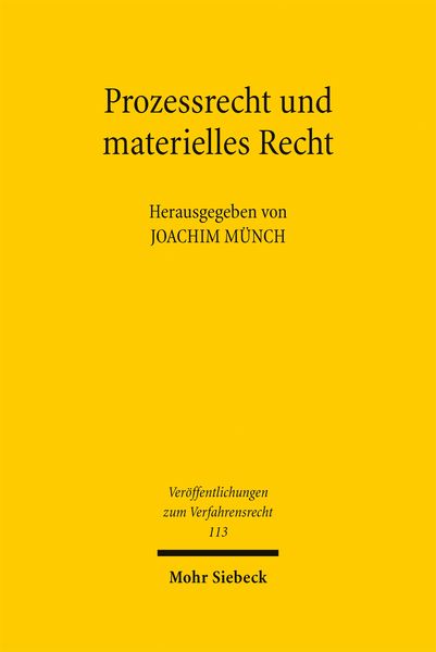 Produktbild: Prozessrecht und materielles Recht