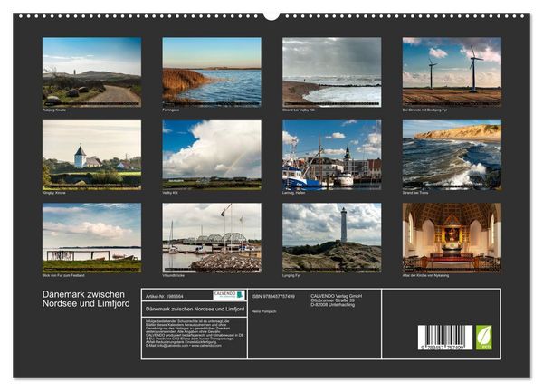 Produktbild: D&auml;nemark zwischen Nordsee und Limfjord (hochwertiger Premium Wandkalender 2026 DIN A2 quer), Kunstdruck in Hochglanz
