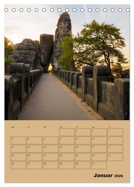 Produktbild: Zauberhafte S&auml;chsische Schweiz (Tischkalender 2026 DIN A5 hoch), CALVENDO Monatskalender