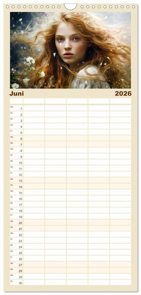 Produktbild: Familienplaner 2026 - M&auml;rchenhafte Fabelfrauen mit 5 Spalten (Wandkalender, 21 x 45 cm) CALVENDO