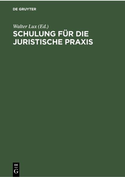 Produktbild: Schulung f&uuml;r die Juristische Praxis