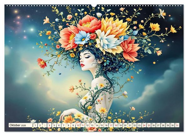 Produktbild: Florale Verwandlung (hochwertiger Premium Wandkalender 2026 DIN A2 quer), Kunstdruck in Hochglanz