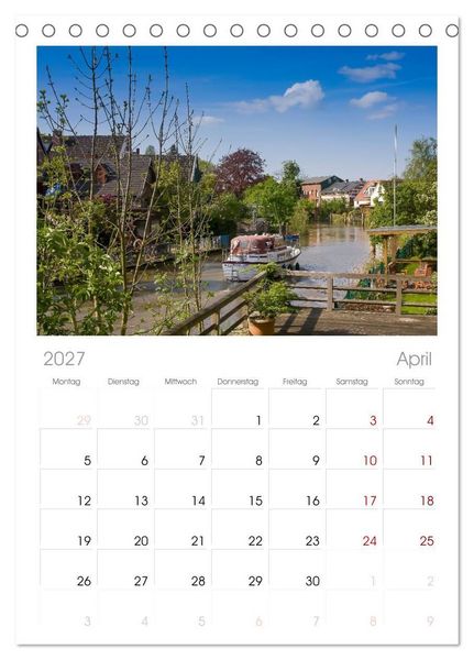 Produktbild: Tischplaner 2027 - Das Alte Land und die Elbe. Auf dem Weg zur Flussm&uuml;ndung (A5 Tischkalender zum Aufstellen) CALVENDO
