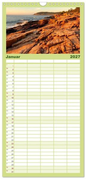 Produktbild: Familienplaner 2027 - Neu England, Indian Summer mit 5 Spalten (Wandkalender, 21 x 45 cm) CALVENDO