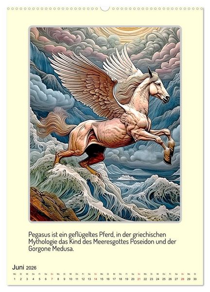 Produktbild: Mythologische Gestalten der griechischen Antike (hochwertiger Premium Wandkalender 2026 DIN A2 hoch), Kunstdruck in Hochglanz