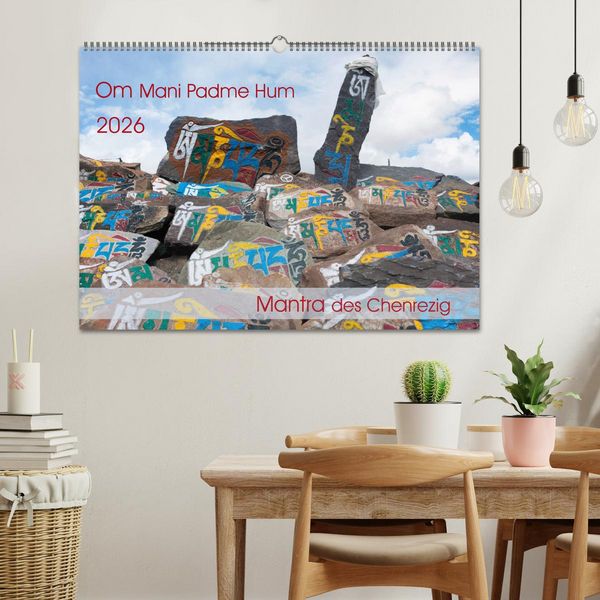Produktbild: Om Mani Padme Hum &ndash; Mantra des Chenrezig (Wandkalender 2026 DIN A2 quer), CALVENDO Monatskalender