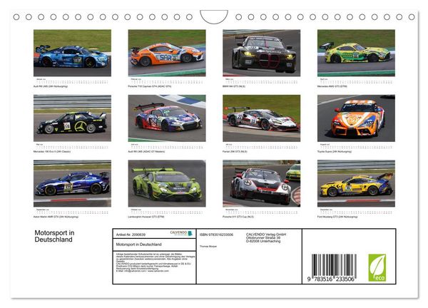 Produktbild: Motorsport in Deutschland (Wandkalender 2026 DIN A4 quer), CALVENDO Monatskalender