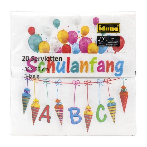 Produktbild: Idena Servietten Schule 33x33cm