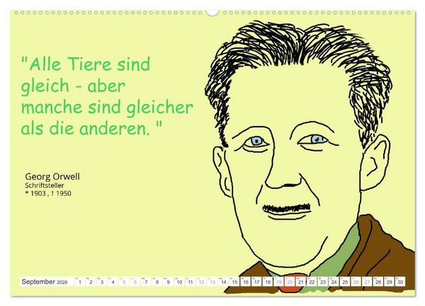 Produktbild: Zitate f&uuml;r Motivation und Perspektivenwechsel (hochwertiger Premium Wandkalender 2026 DIN A2 quer), Kunstdruck in Hochglanz