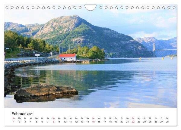Produktbild: S&uuml;dnorwegen - von Kristiansand bis Stavanger (Wandkalender 2026 DIN A4 quer), CALVENDO Monatskalender